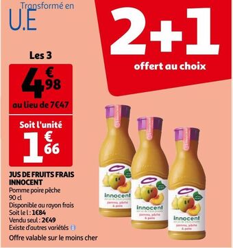 Auchan Jus de fruits frais innocent offre