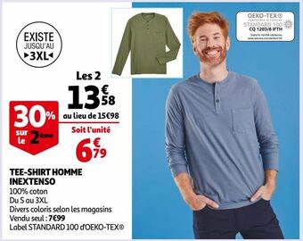 Auchan Tee-shirt homme inextenso offre