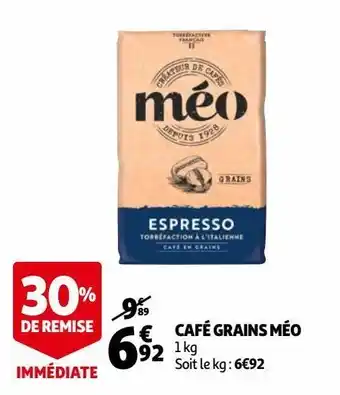Auchan Café grains méo offre