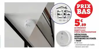 Détecteur  avertisseur  autonome de fumée  – daaf