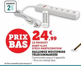Rallonge multiprise  télécommandée