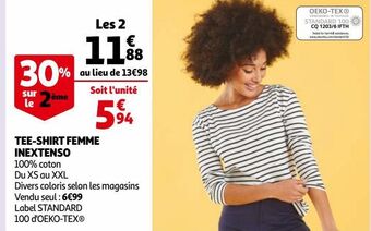 Auchan Tee-shirt femme inextenso offre