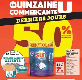 Nettoyant pour lave vaisselle tout en 1 sun