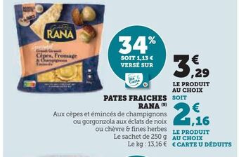 Hyper U Pates fraiches rana offre