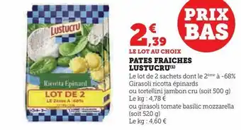 Hyper U Pates fraiches lustucru offre