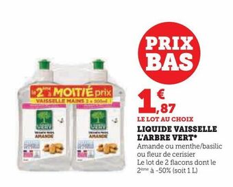 Hyper U Liquide vaisselle l'arbre vert offre