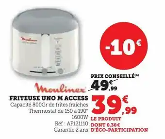 Hyper U Friteuse uno m access offre