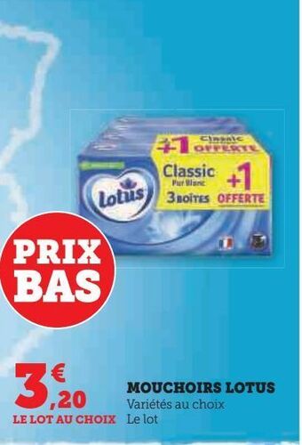 Hyper U Mouchoirs lotus offre