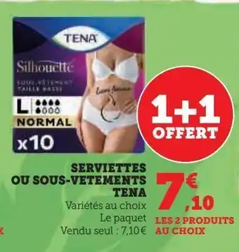 Hyper U Serviettes ou sous-vetements tena offre