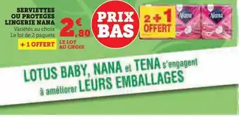 Hyper U Serviettes ou proteges lingerie nana offre
