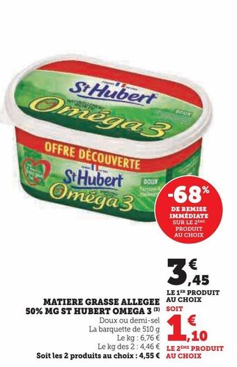 Hyper U Matiere grasse allegee 50% mg st hubert omega 3 offre