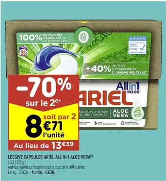 Leader Price Lessive en capsules ariel offre