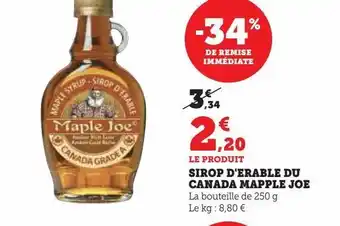Sirop d'erable du canada mapple joe