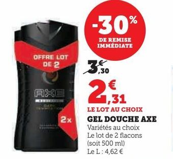 Hyper U Gel douche axe offre