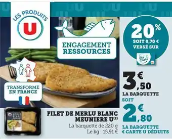 Hyper U Filet de merlu blanc meuniere u offre