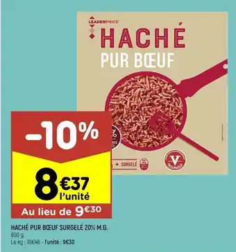 Leader Price Viande bovine hachée offre