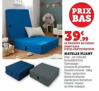 Hyper U Matelas pliant offre
