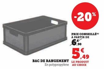Hyper U Bac de rangement offre