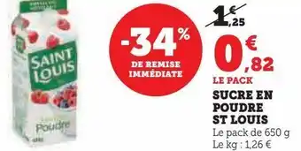 Super U Sucre en poudre st louis offre