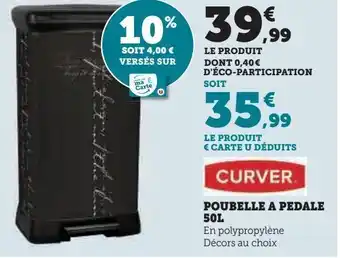 Hyper U Poubelle a pedale 50l offre