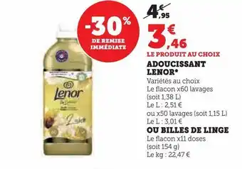 Hyper U Adoucissant lenor offre