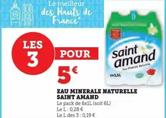 Super U Eau minerale naturelle saint amand offre