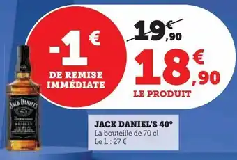 Super U Jack daniel's 40º offre