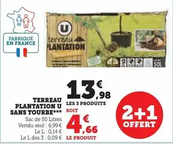 Hyper U Terreau plantation u sans tourbe offre