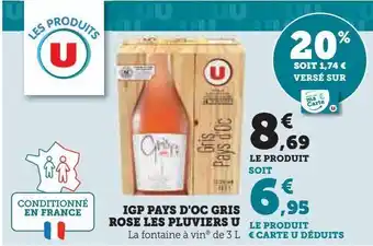 Super U Igp pays d'oc gris rose les pluviers u offre