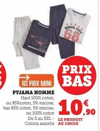 Hyper U Pyjama homme offre