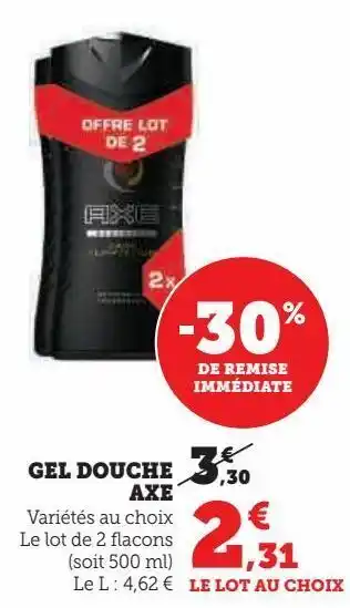 Super U Gel douche axe offre