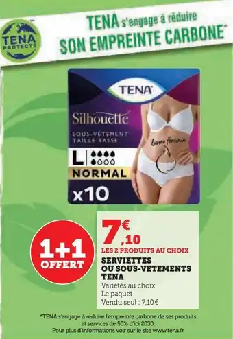 Super U Serviettes ou sous-vetements tena offre