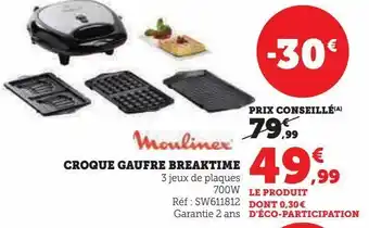 Super U Croque gaufre breaktime moulinex offre