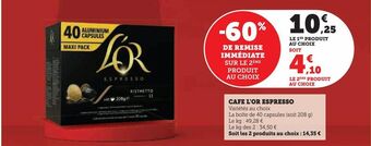Super U Cafe l'or espresso offre