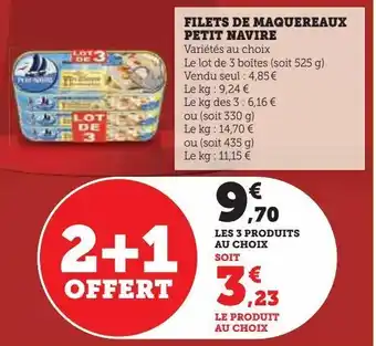 Super U Filetes de maquereaux petit navire offre