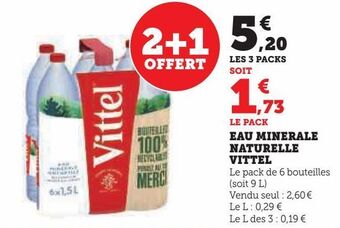 Super U Eau minerale naturelle vittel offre
