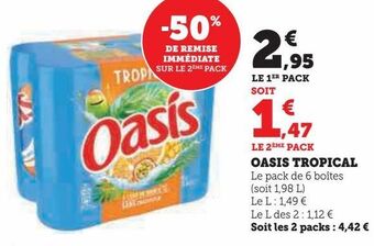 Super U Oasis tropical offre