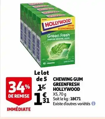 Chewing gum greenfresh hollywood