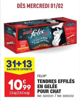 Tendres effilés en gelée pour chat