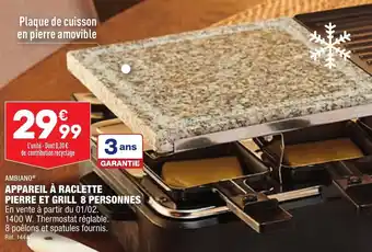 ALDI appareil à raclette pierre et grill 8 personnes offre