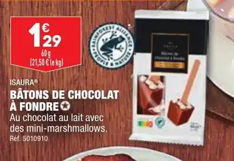ALDI Bâtons de chocolat à fondre offre