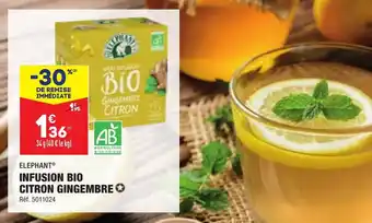 ALDI Infusion bio citron gingembre offre