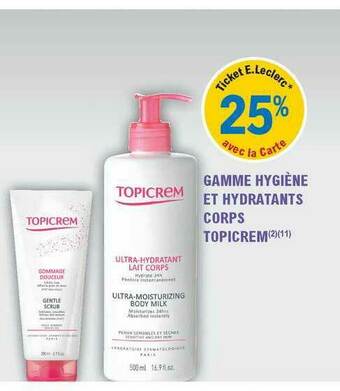E.Leclerc Parapharmacie Gamme Hygiène Et Hydratants Corps Topicrem offre