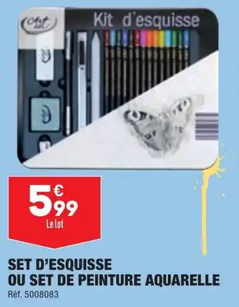 Set d'esquisse ou set de peinture aquarelle