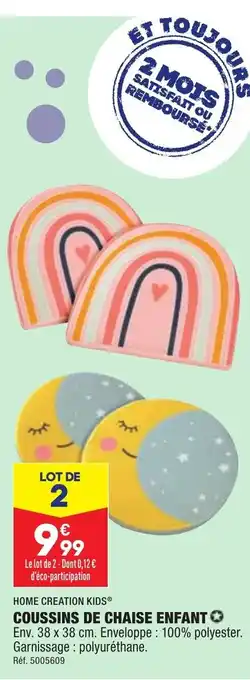 ALDI Coussins de chaise enfant offre