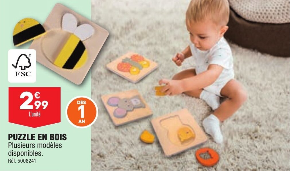 Promo Puzzle en bois chez ALDI