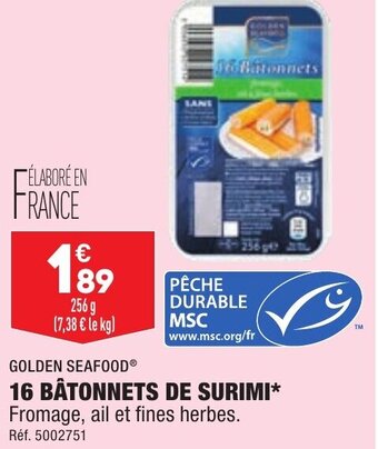 16 bâtonnets de surimi