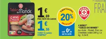 E.Leclerc 4 nems "tables du monde" offre