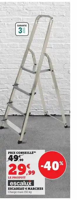 Super U Escabeau 4 marches escalux offre