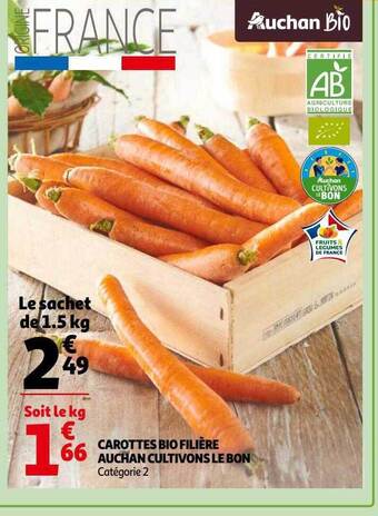 Auchan Carottes bio filière auchan cultivons le bon offre